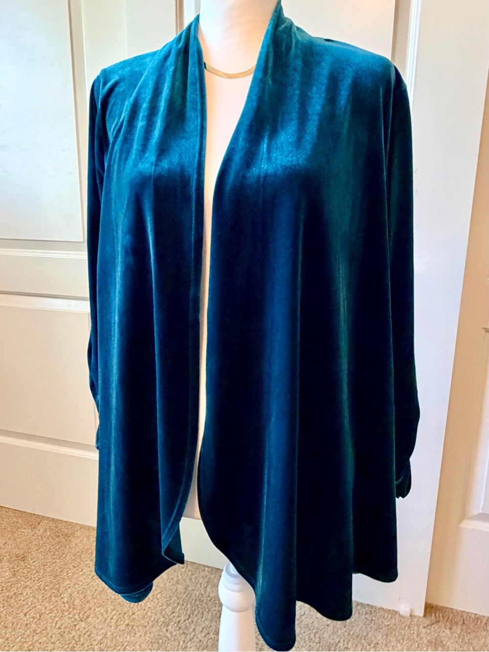 Susan Graver Teal Velvet Jacket